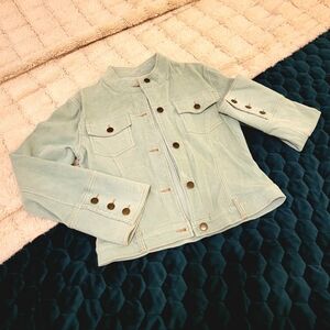 Tulle Anthropologie Mint Corduroy Jacket